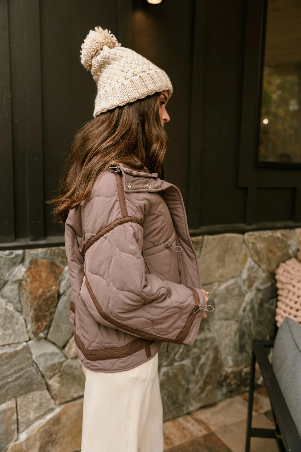 Charlotte Mocha Quilted Puffer Jacket - Image 8