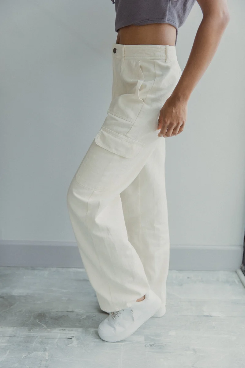 Charmed Life Cargo Pants in Cream - Image 3