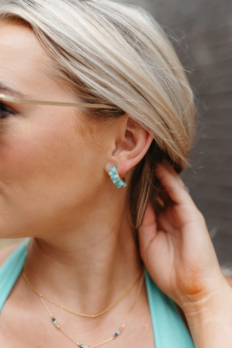 Checkmate Earring in Mint - Image 2
