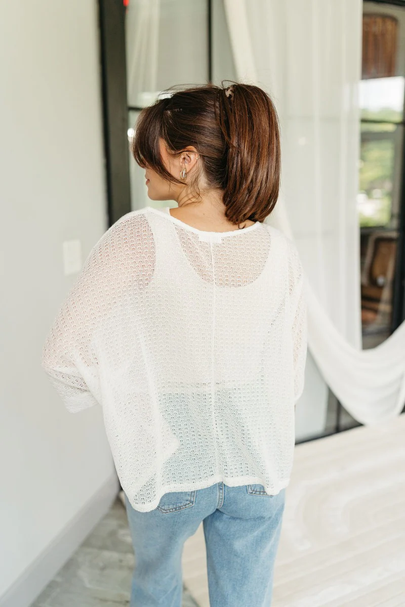 Chloe Dolman Sleeve Open Knit Top - Image 4