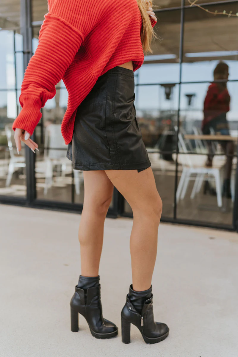 City Nights Pleather Mini Skirt - Image 2