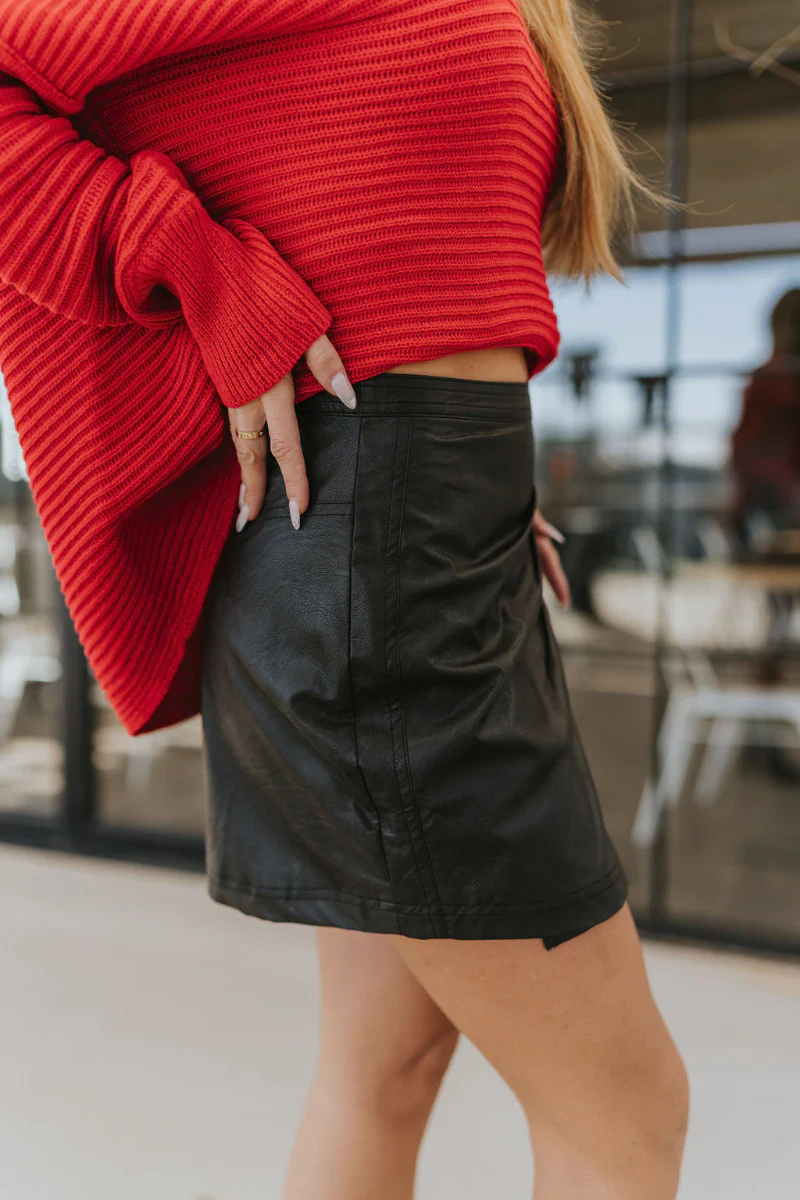 City Nights Pleather Mini Skirt - Image 3