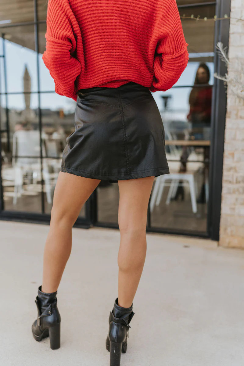 City Nights Pleather Mini Skirt - Image 4