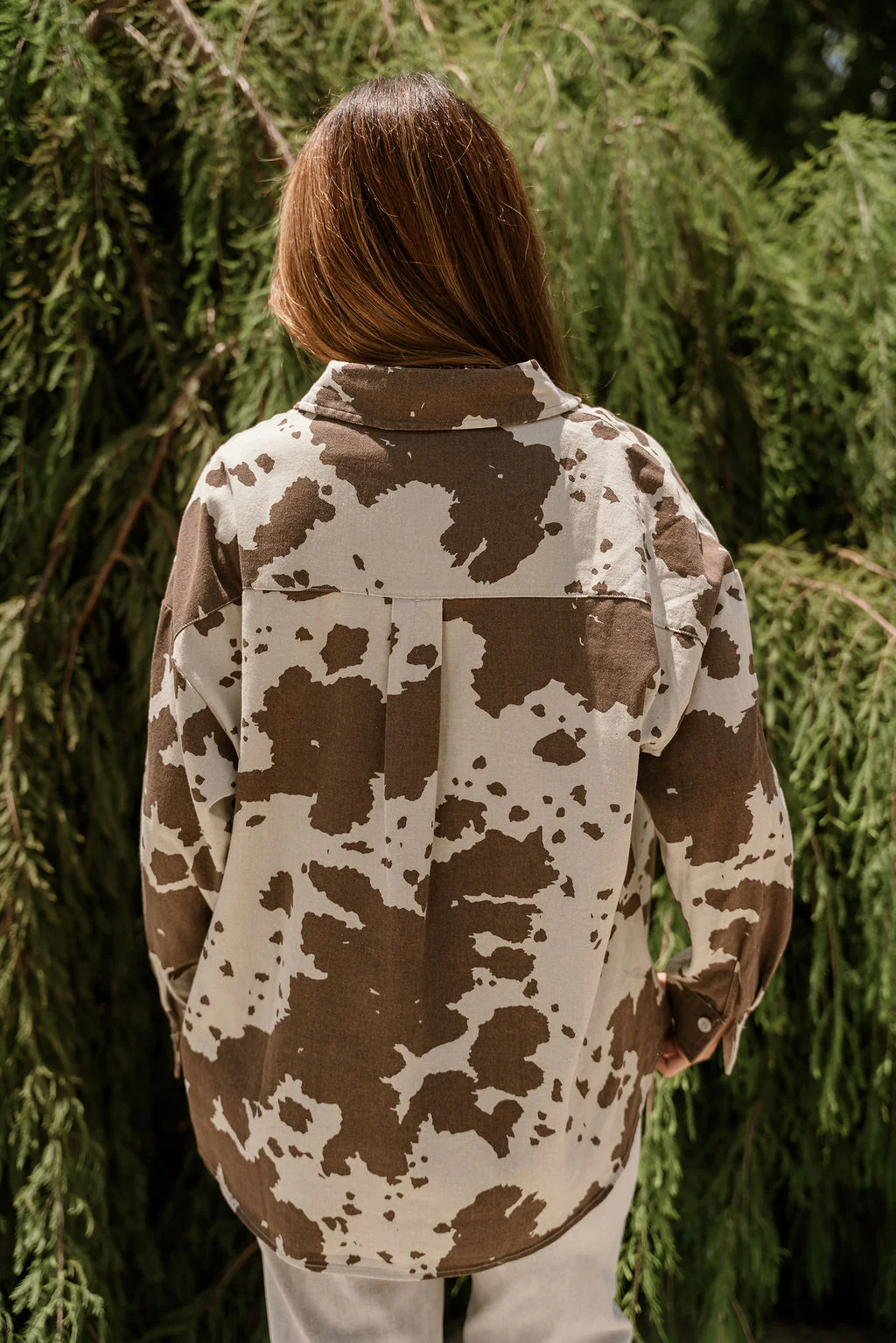 Clara Cow Print Button-Up Top - Image 4