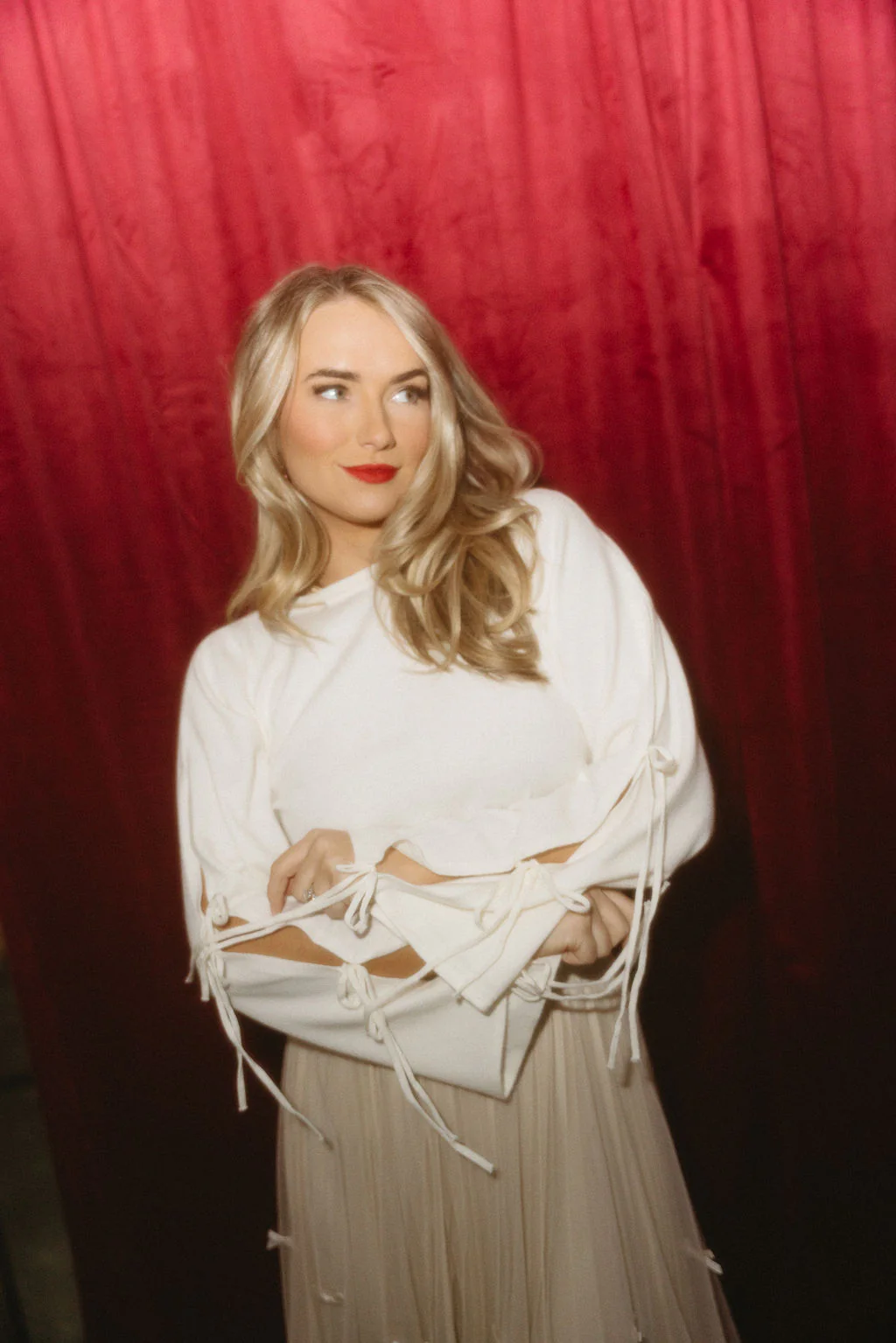 Clementine Ivory Tie Sleeve Sweater - Image 2