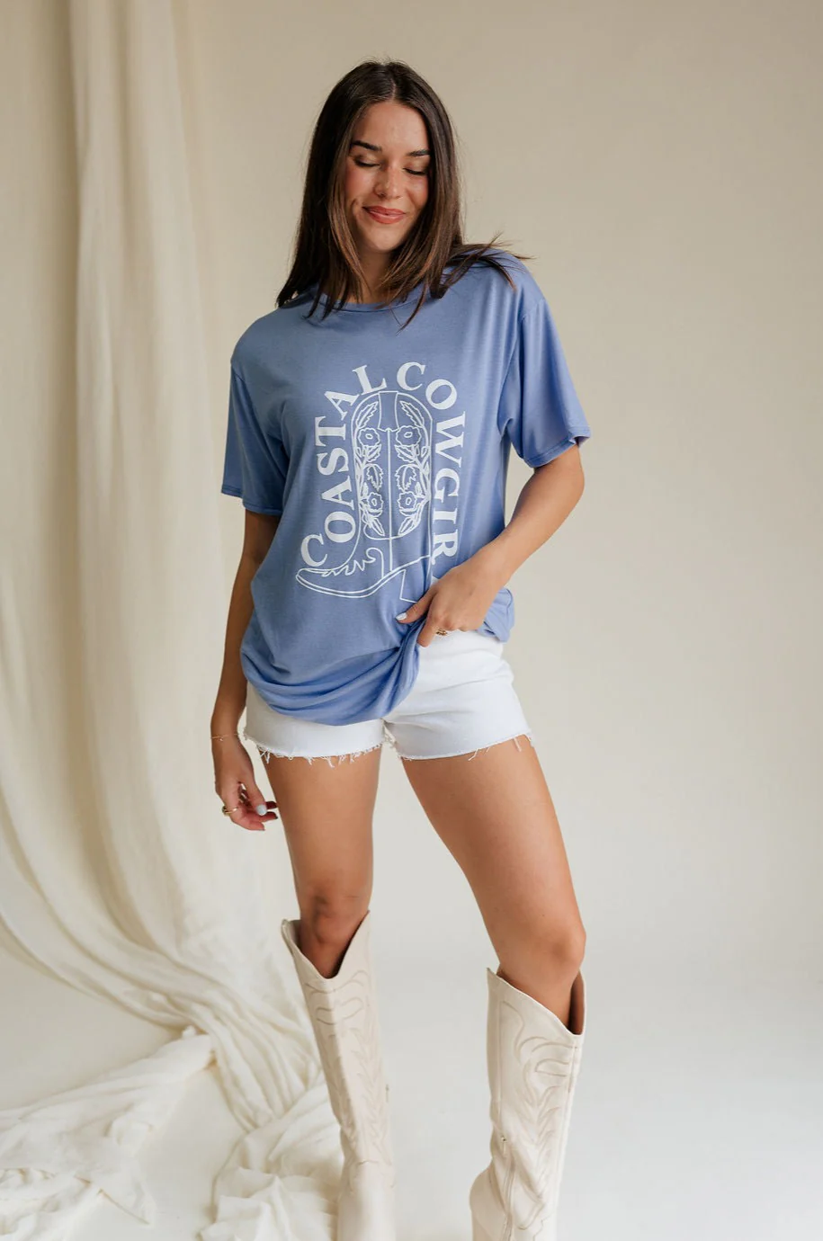 Coastal Cowgirl Light Blue Graphic Tee