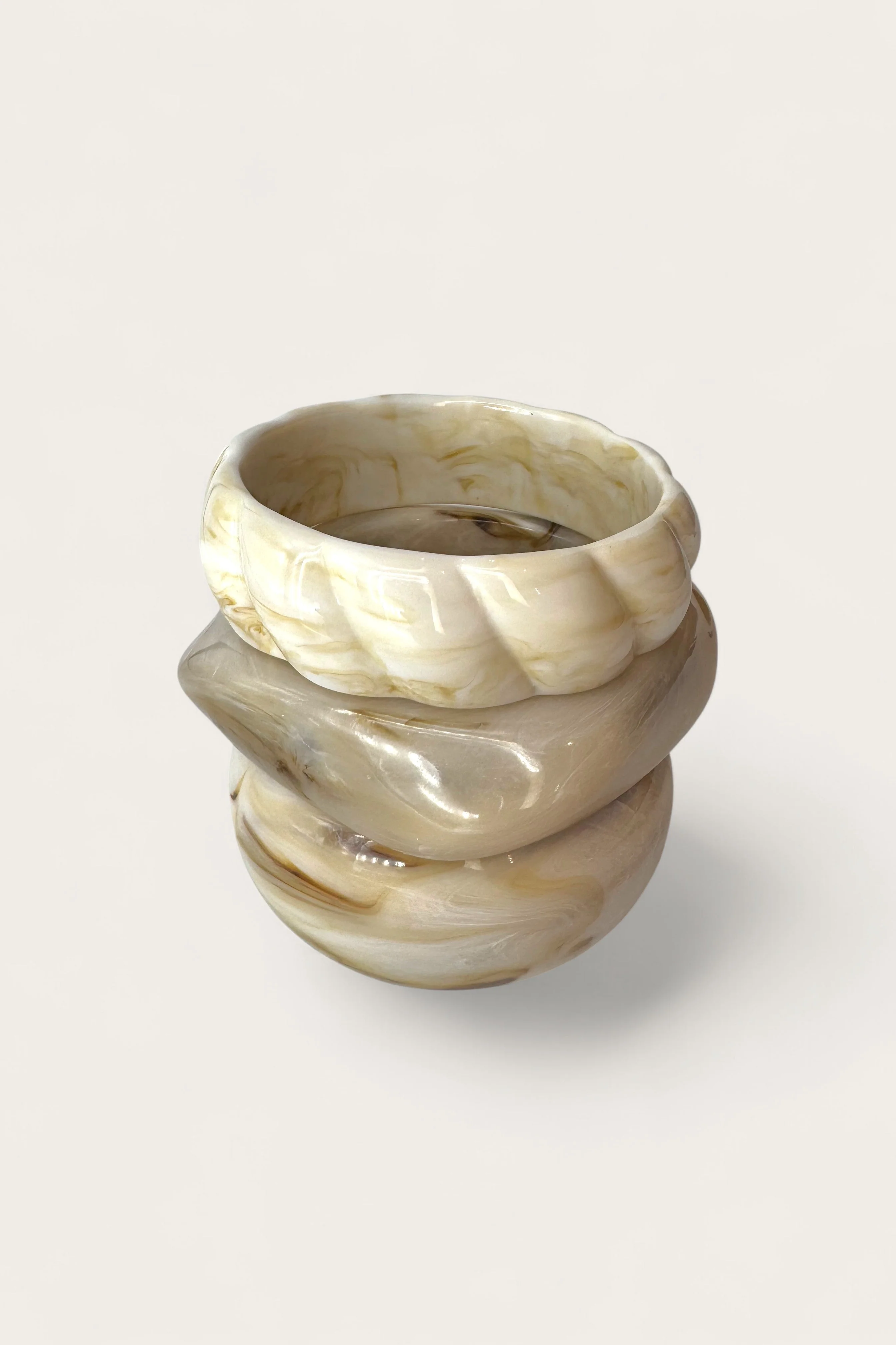 Cora Natural Marble Bangle Set - Image 2