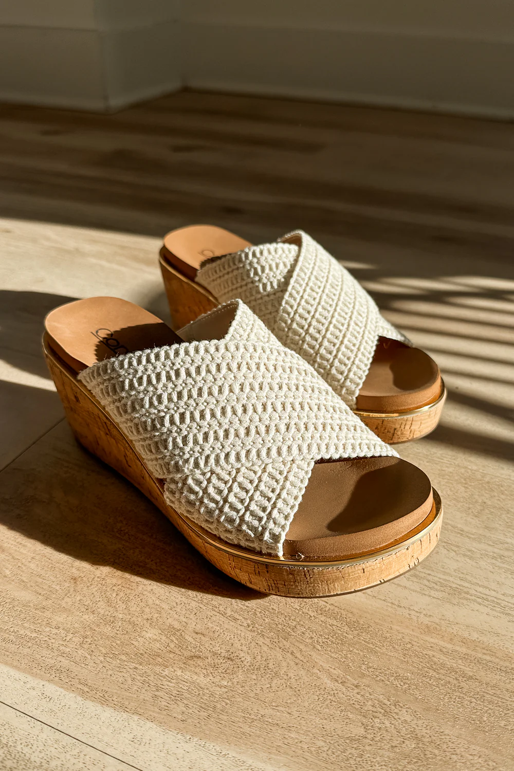 Corkys Peace Out Ivory Wedge Sandal