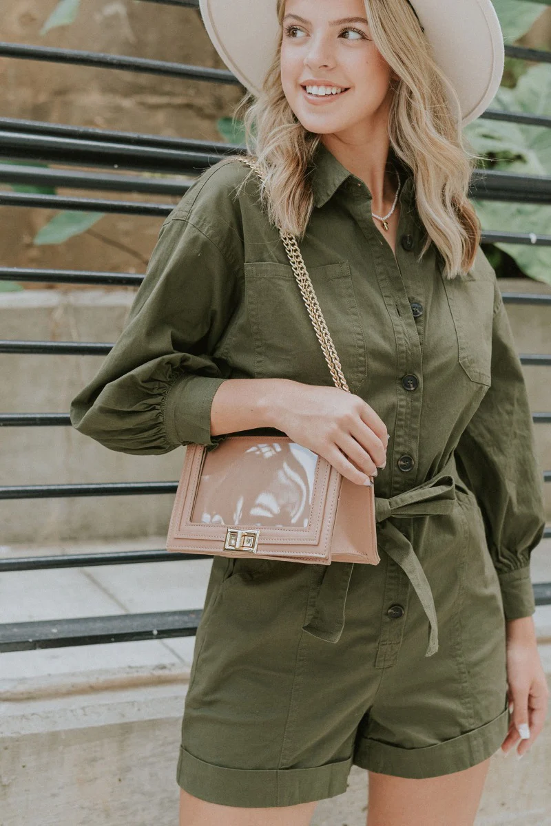 Crystal Clear Purse In Nude