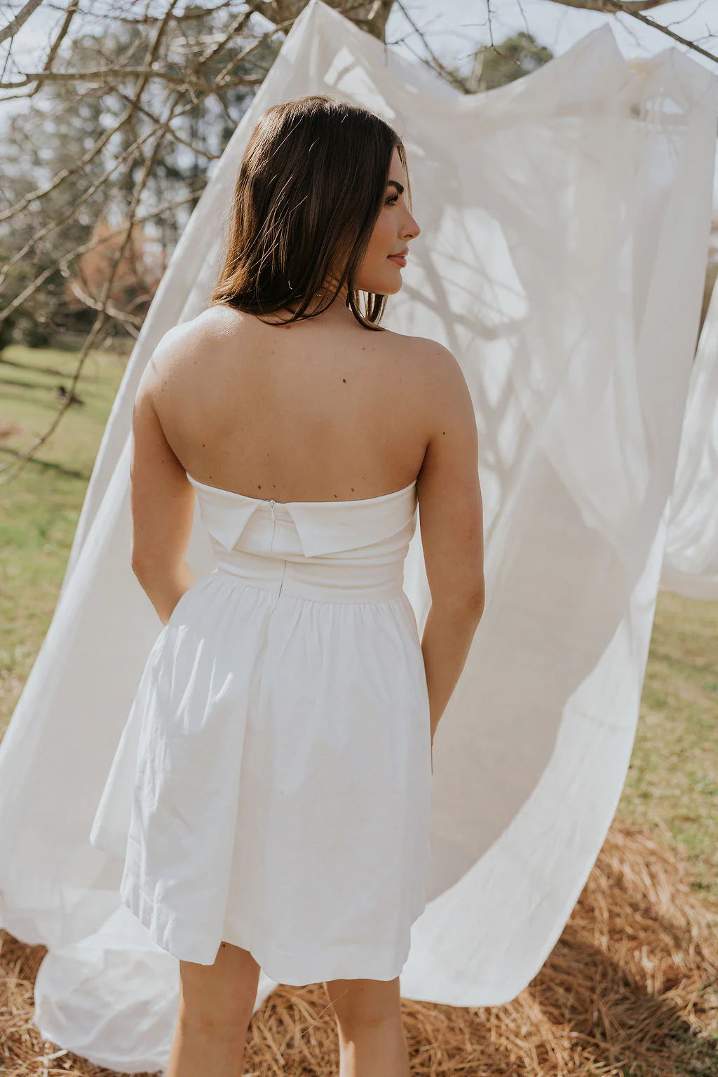 Abigail Strapless Flare Mini Dress - Image 5