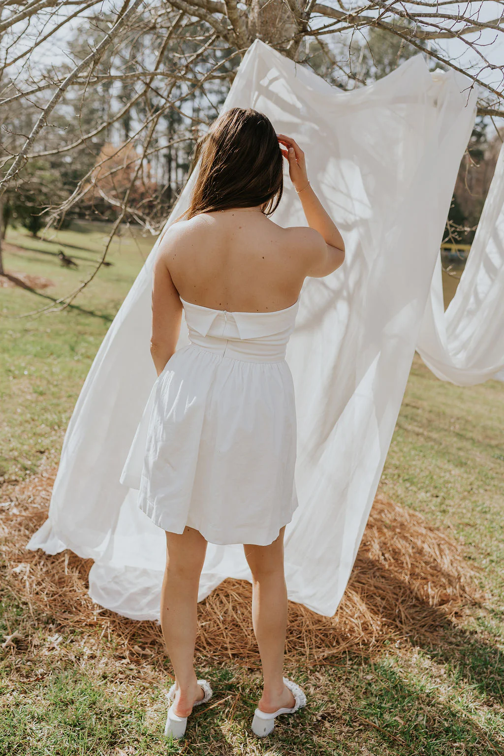 Abigail Strapless Flare Mini Dress - Image 6