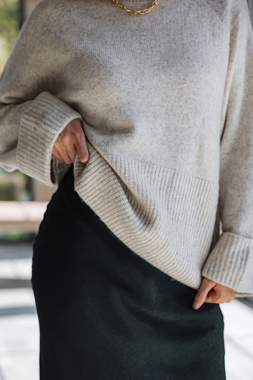 Dahlia Oatmeal Knit Sweater - Image 5