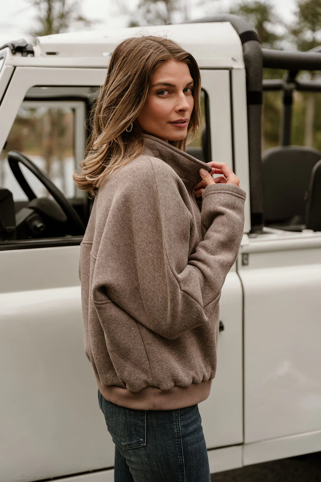 Dakota Brown Heather Quarter Zip Pullover - Image 10