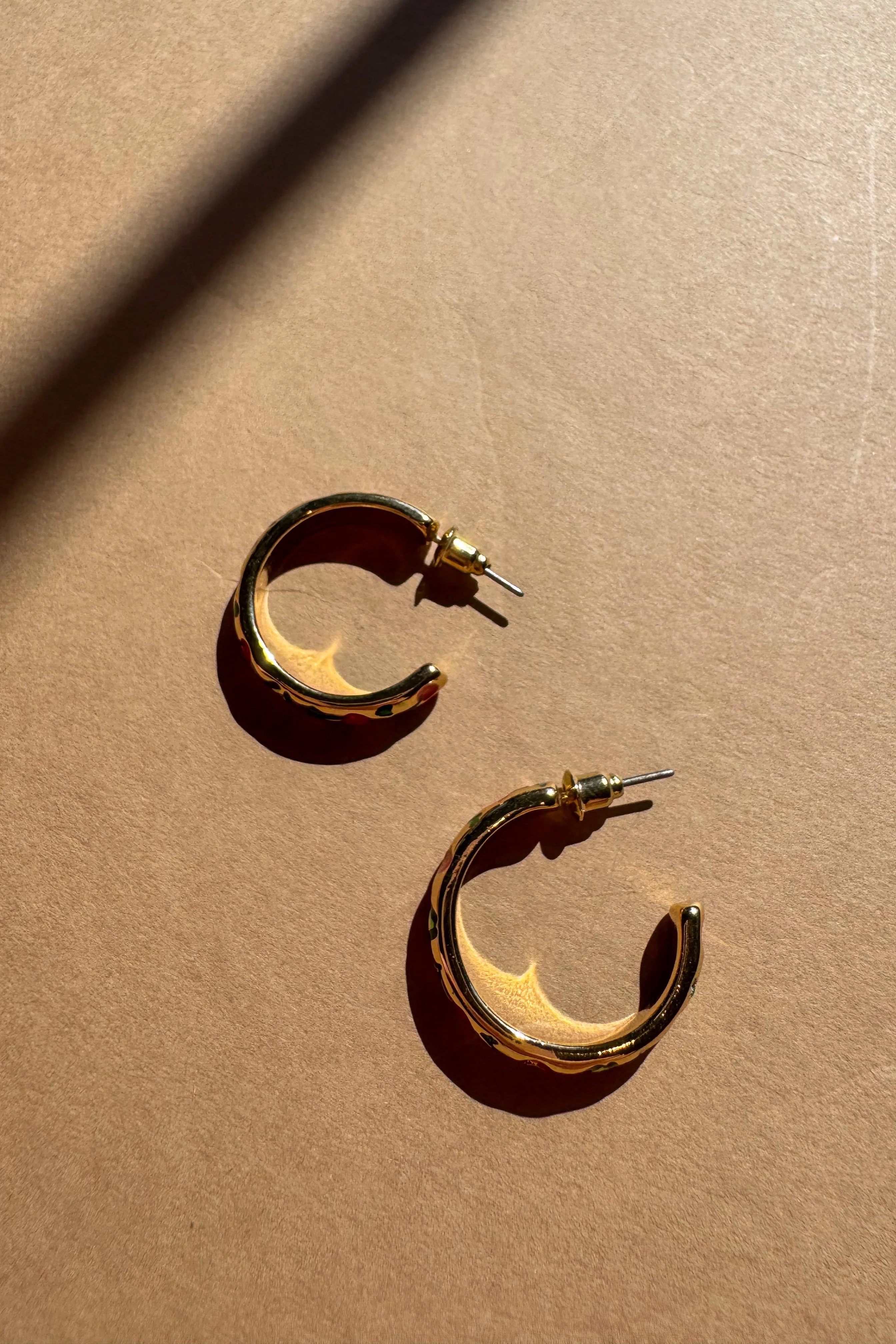 Dana Gold Cherry Hoop Earrings - Image 3