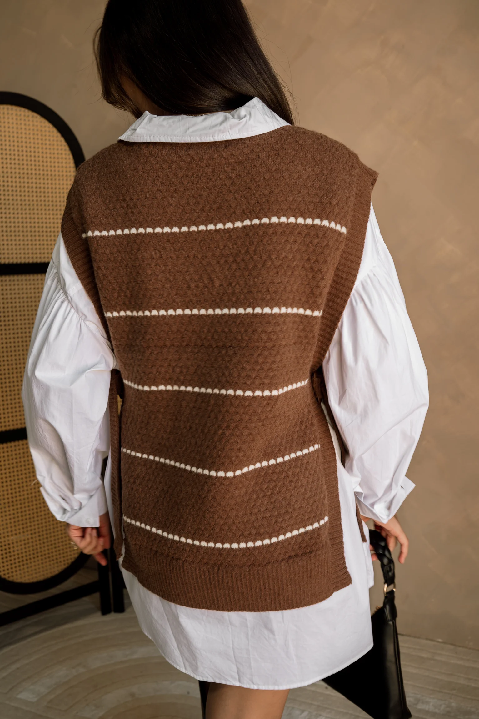 Daniella Striped Buckle Sweater Vest - Image 6