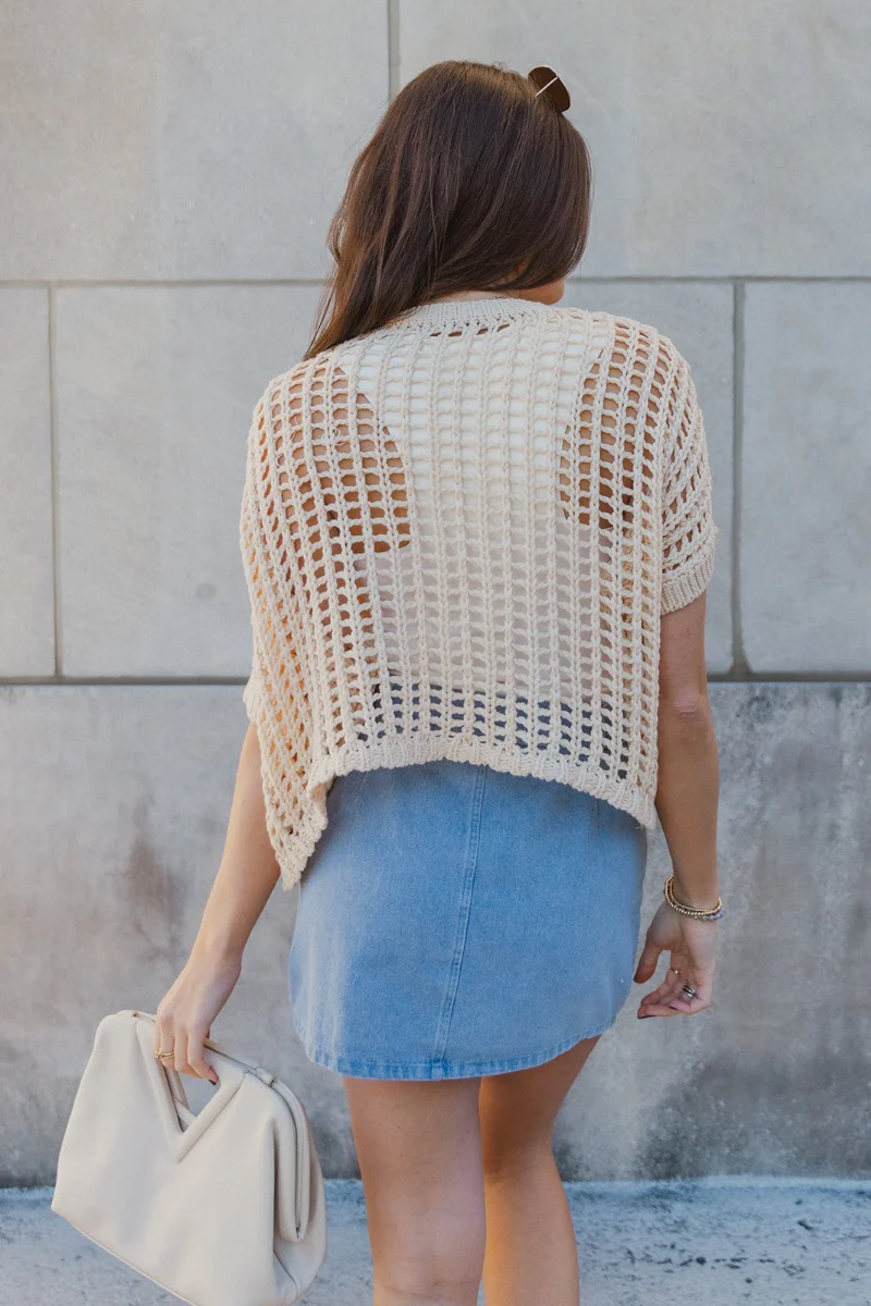Daphne Light Washed Denim Belted Skirt - Image 6