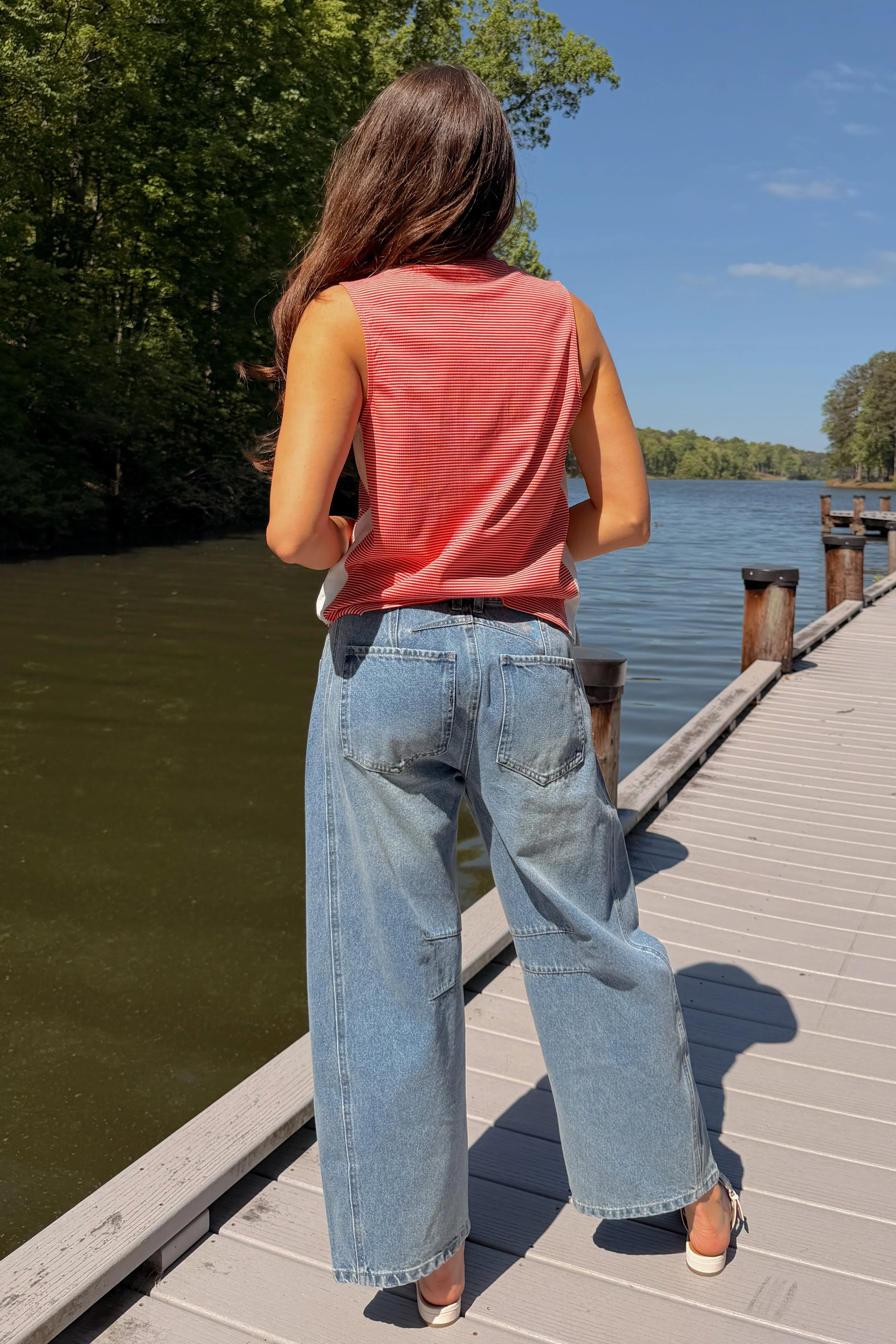 Daphne Red & White Stripe Tank - Image 7