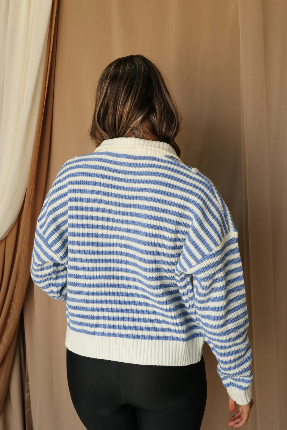 Darcy Striped Quarter-Zip Sweater - Image 7