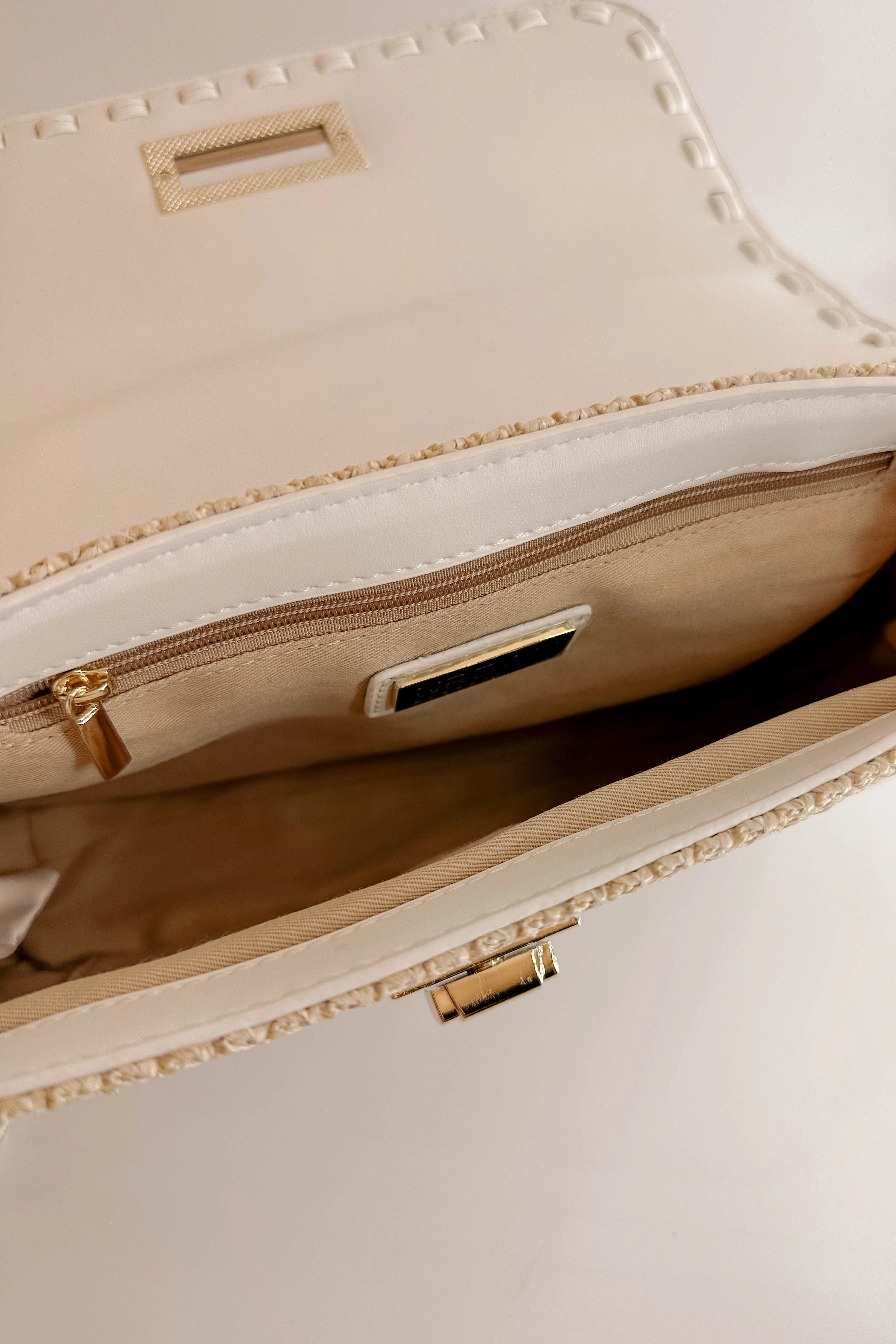 Darcy White & Natural Woven Purse - Image 4