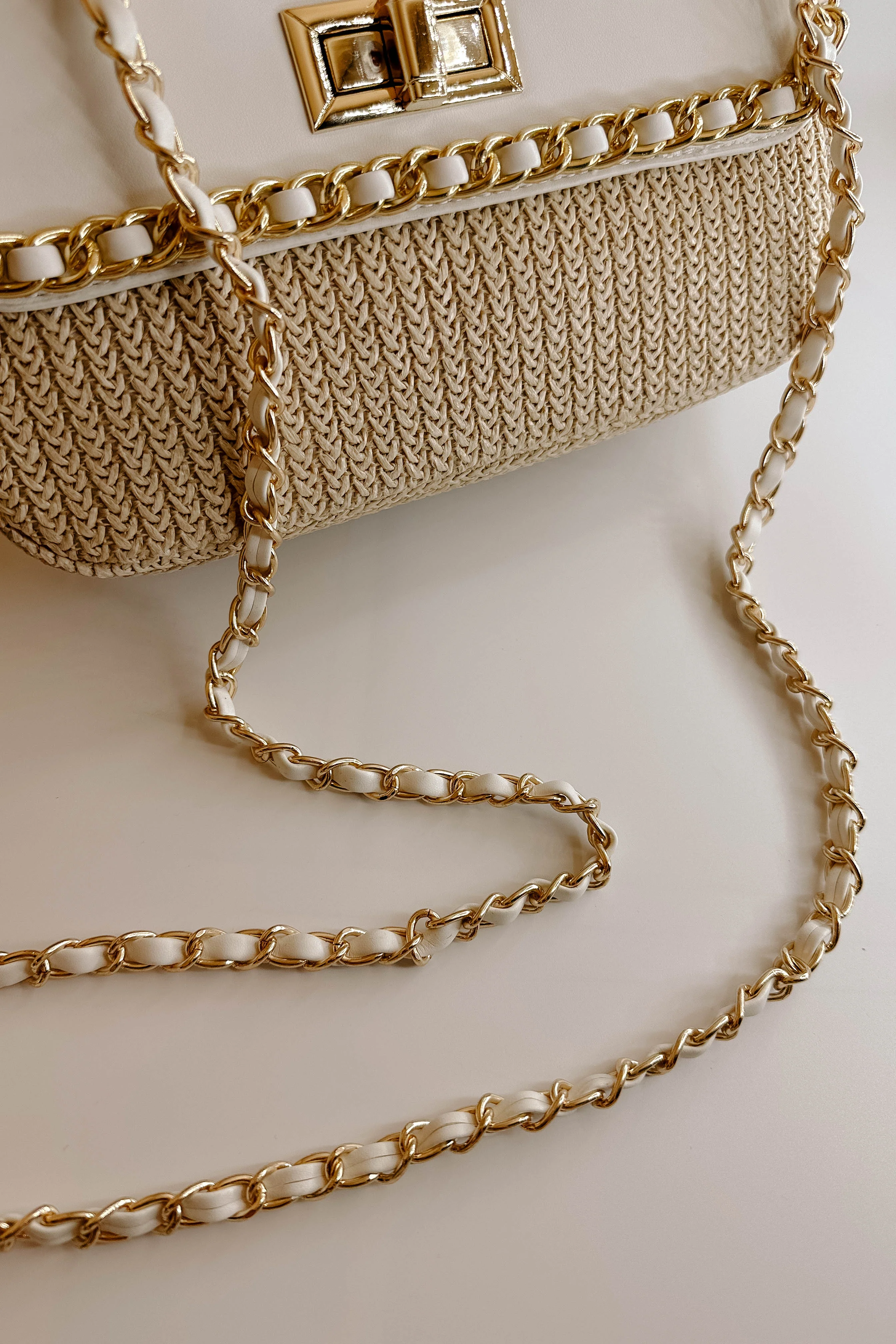 Darcy White & Natural Woven Purse - Image 6