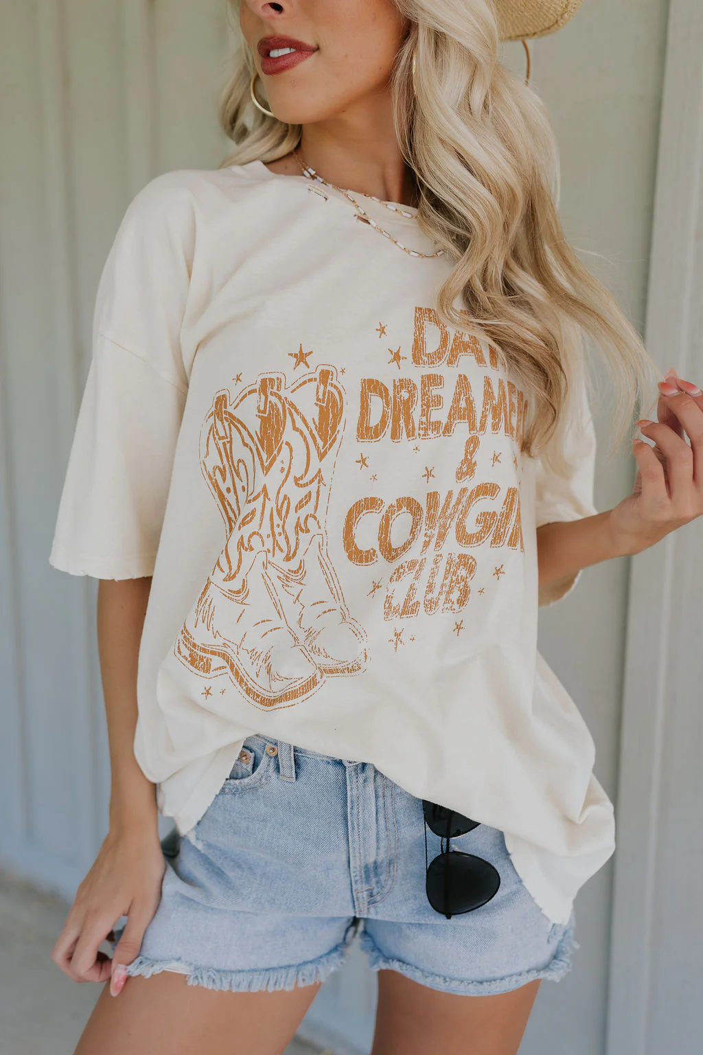 Day Dreamer & Cowgirl Club Distressed Graphic Tee - Image 10