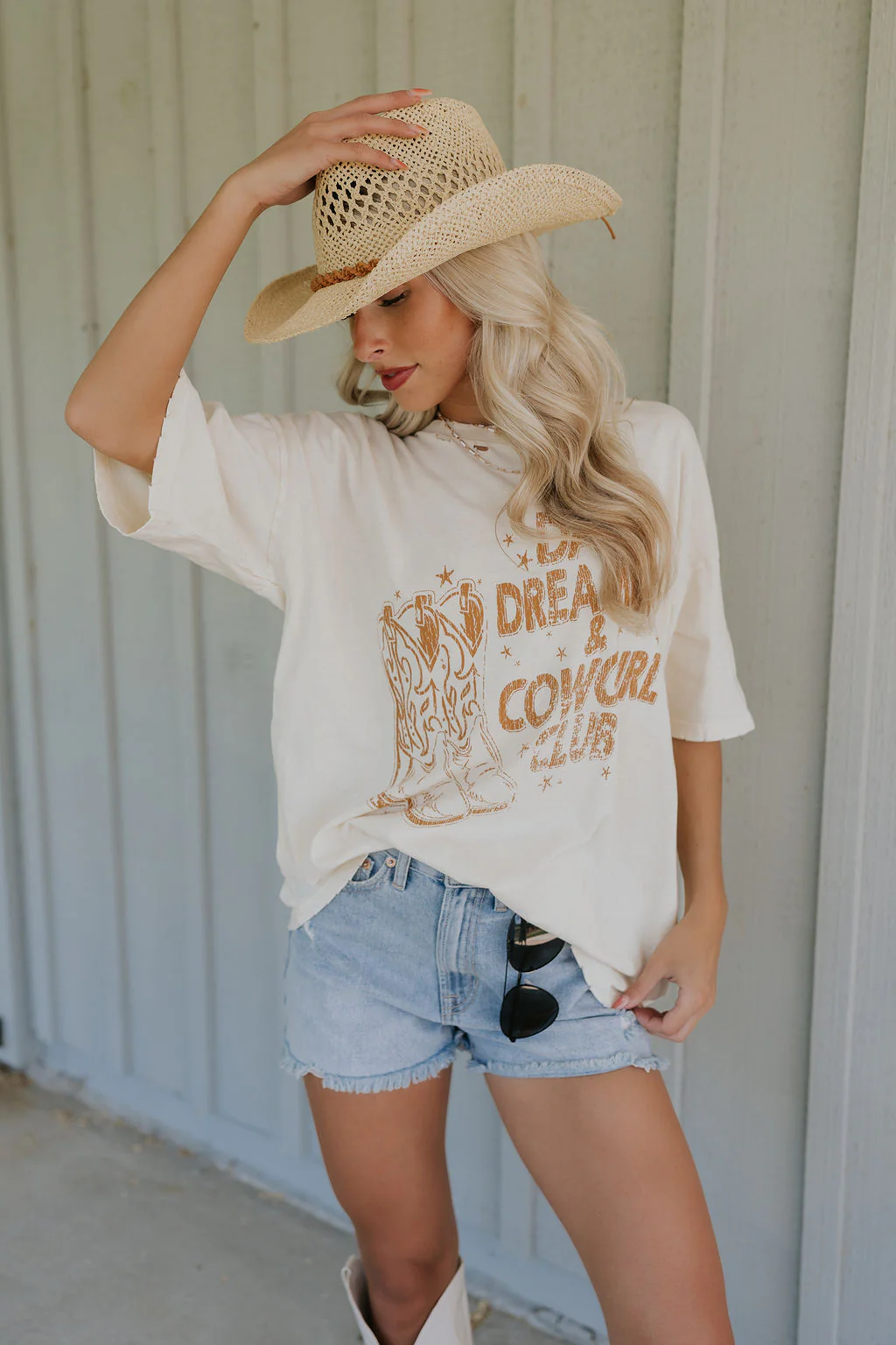 Day Dreamer & Cowgirl Club Distressed Graphic Tee - Image 11