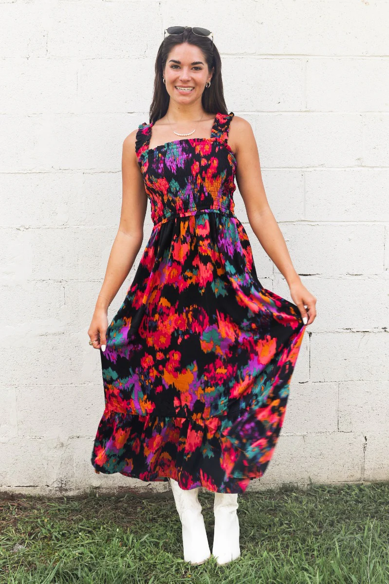Daydreamer Midi Dress in Black - Image 2