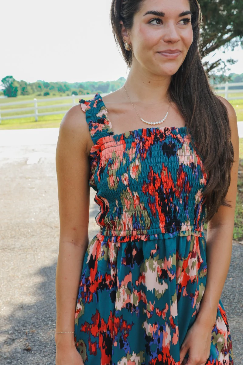 Daydreamer Midi Dress in Hunter Green - Image 3