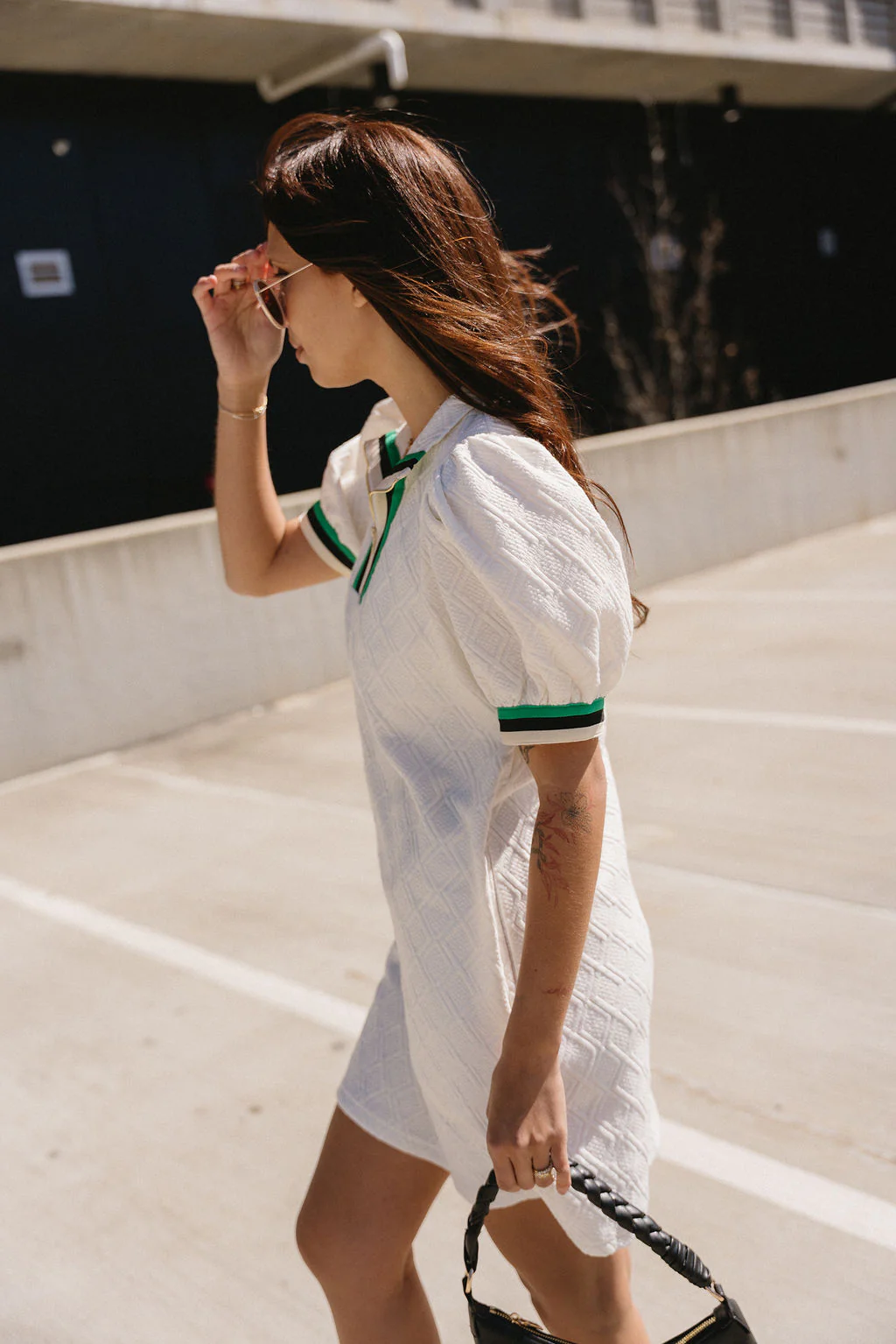 Delaney Cream Color Block Mini Dress - Image 2