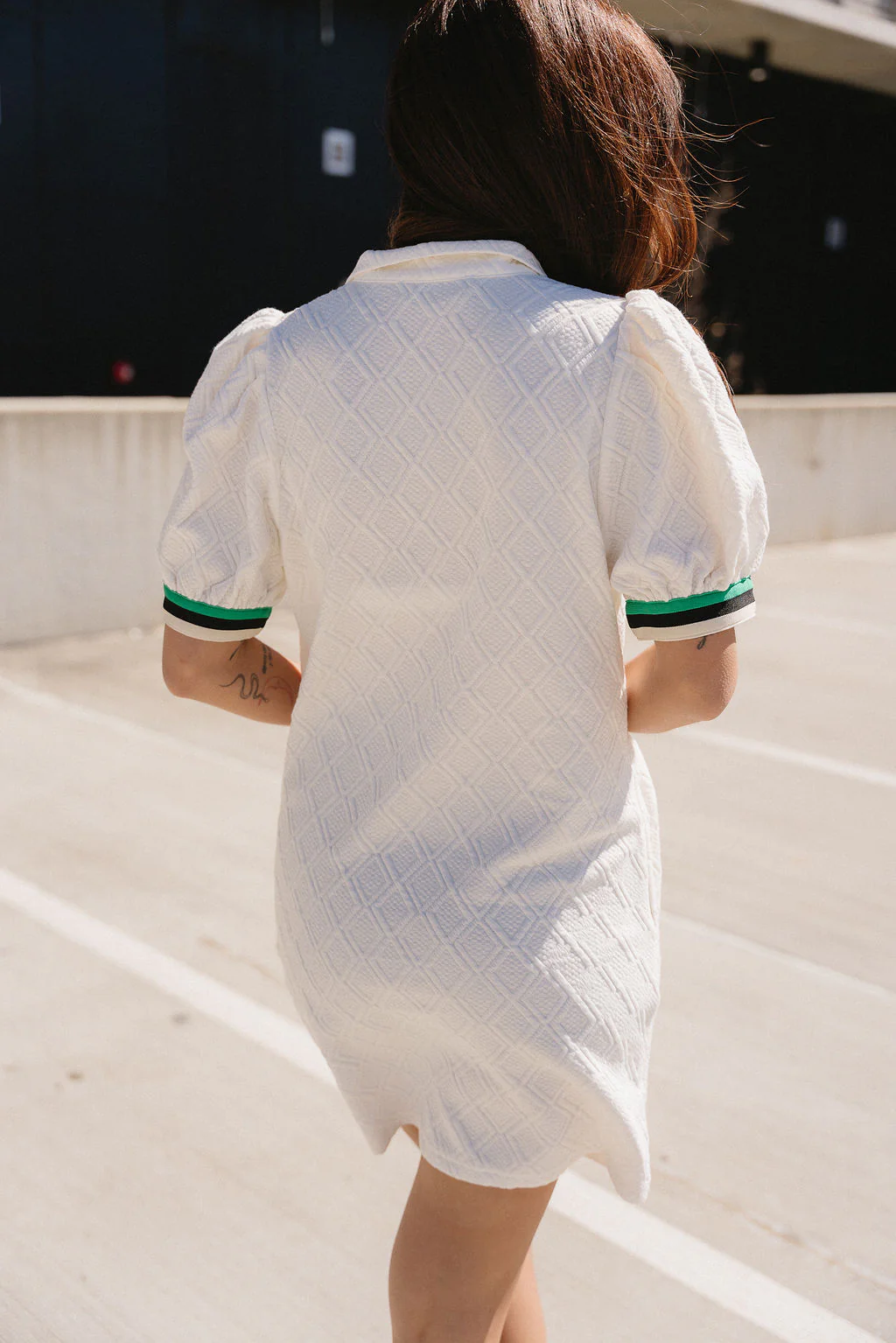 Delaney Cream Color Block Mini Dress - Image 3