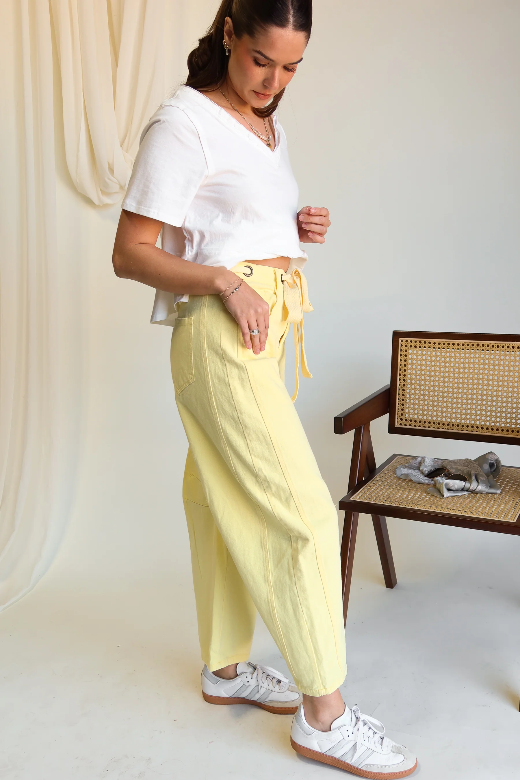 Delilah Yellow Denim Barrel Jeans - Image 3