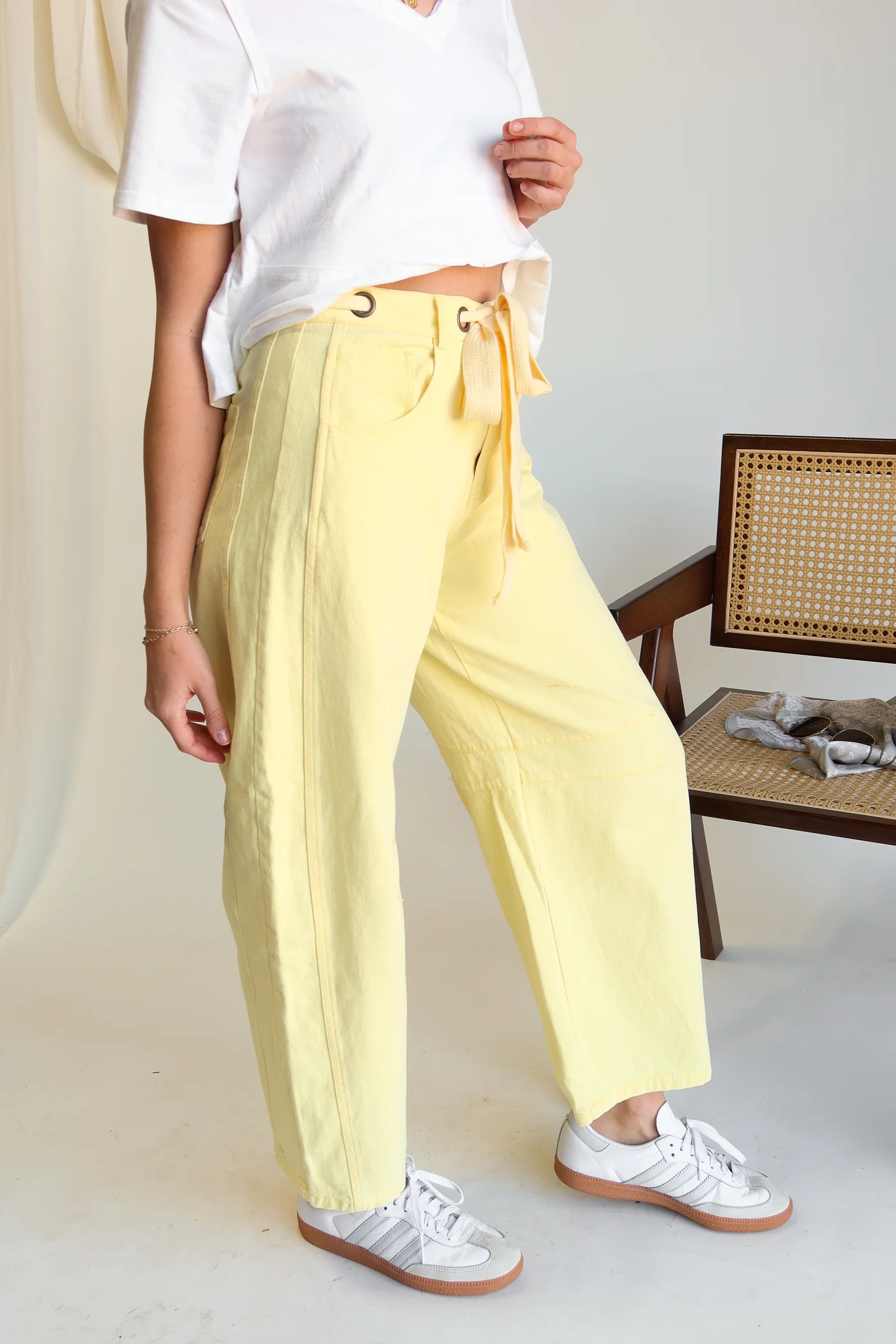 Delilah Yellow Denim Barrel Jeans - Image 7