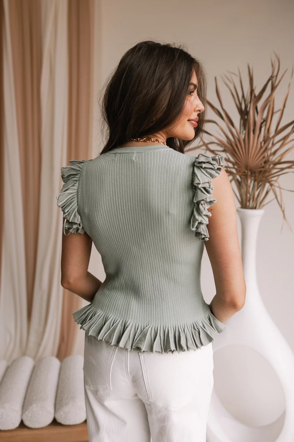 Della Sage Ruffle Tank - Image 4
