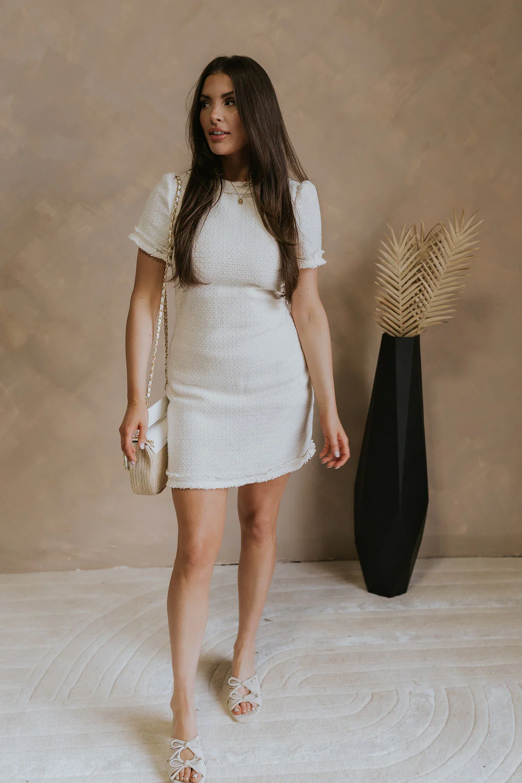Demi Tweed Short Sleeve Mini Dress - Image 8