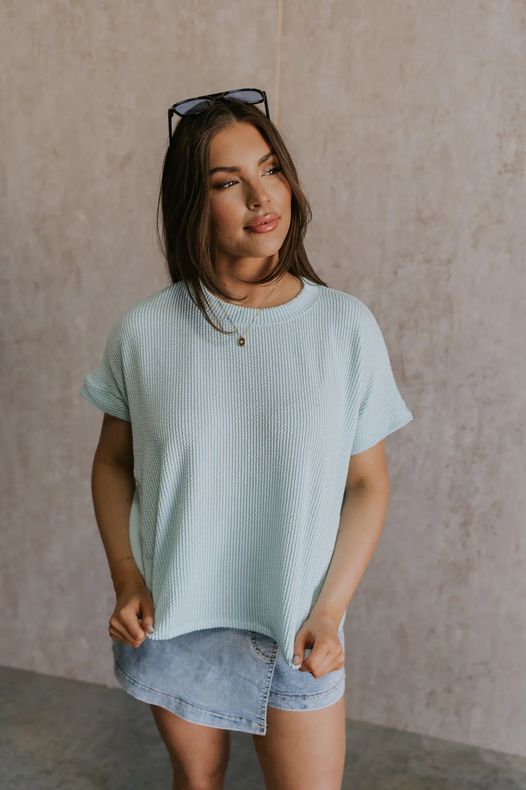 Destiny Ribbed Short Sleeve Top - Image 32
