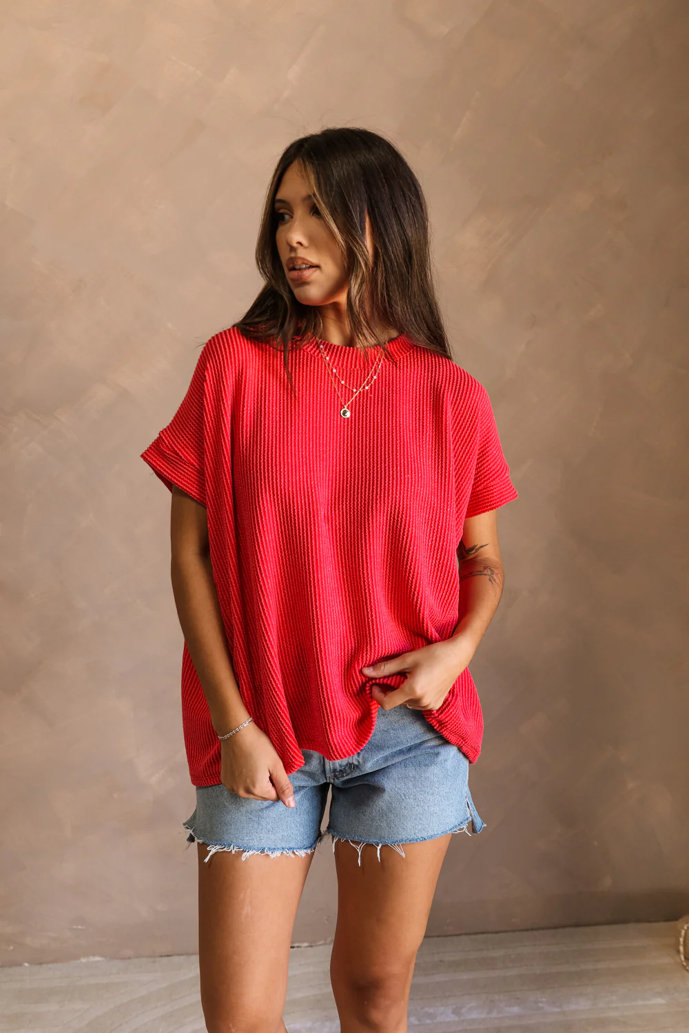 Destiny Ribbed Short Sleeve Top - Image 6