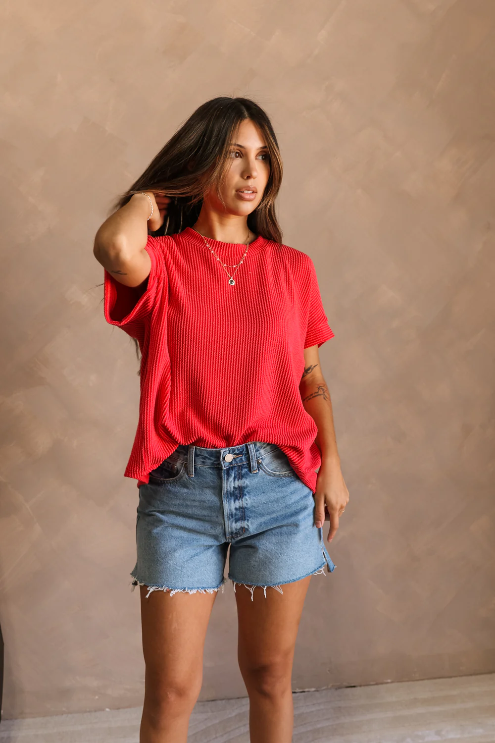 Destiny Ribbed Short Sleeve Top - Image 8