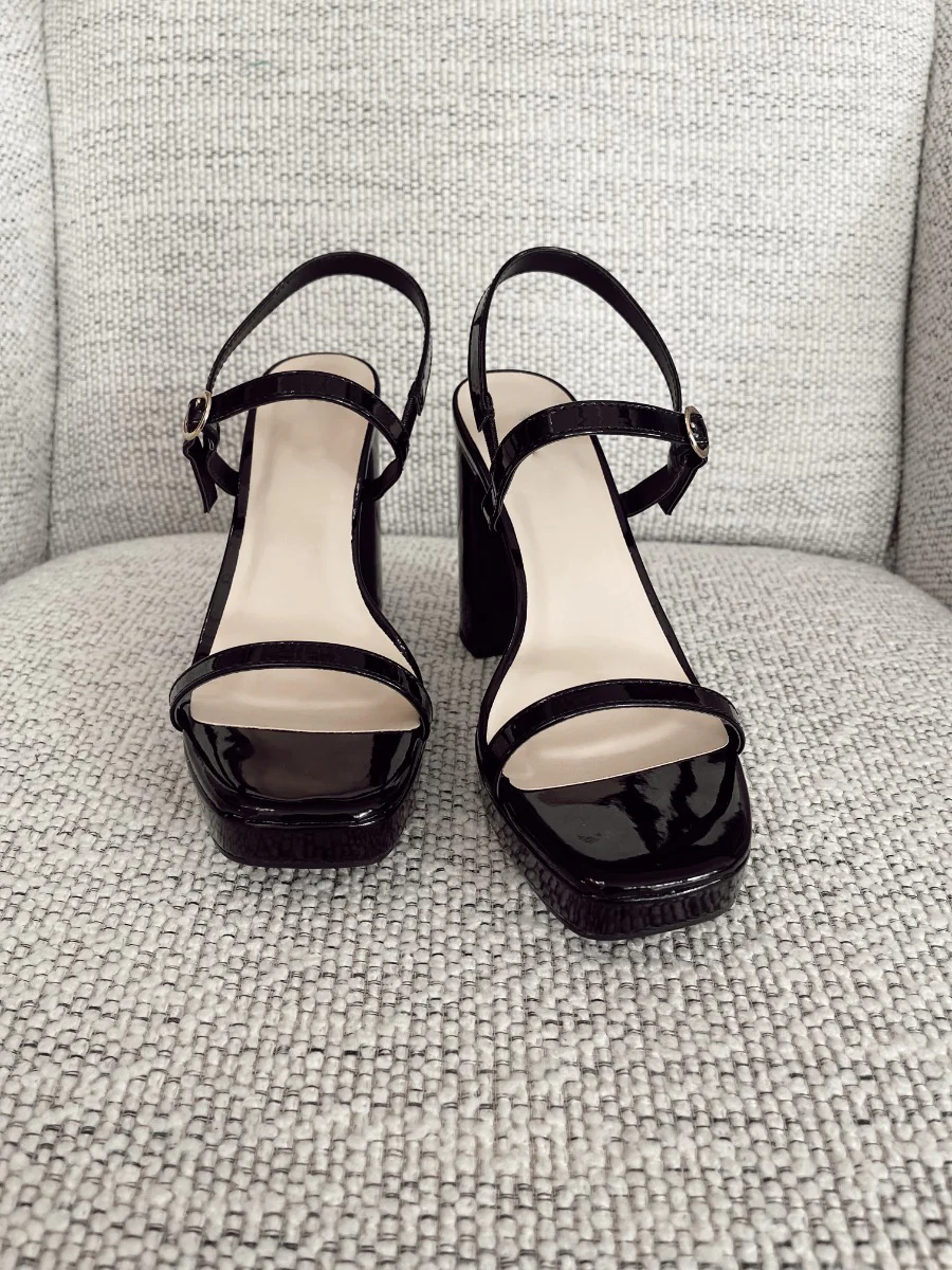 Keep Talking Platform Heels in Black - Image 5