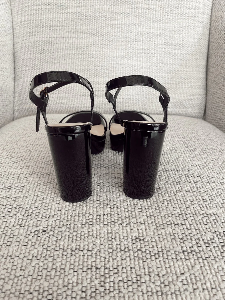 Keep Talking Platform Heels in Black - Image 7