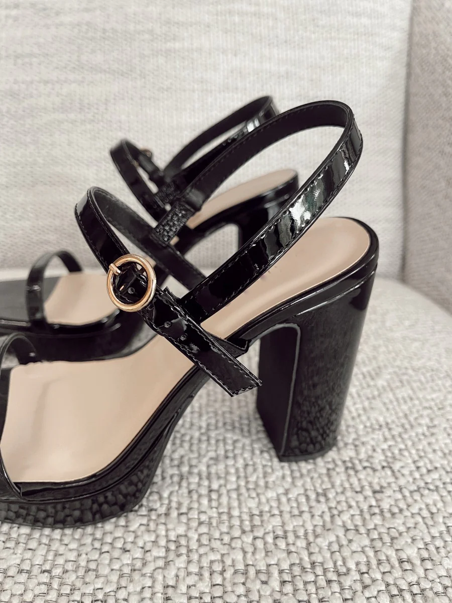 Keep Talking Platform Heels in Black - Image 8
