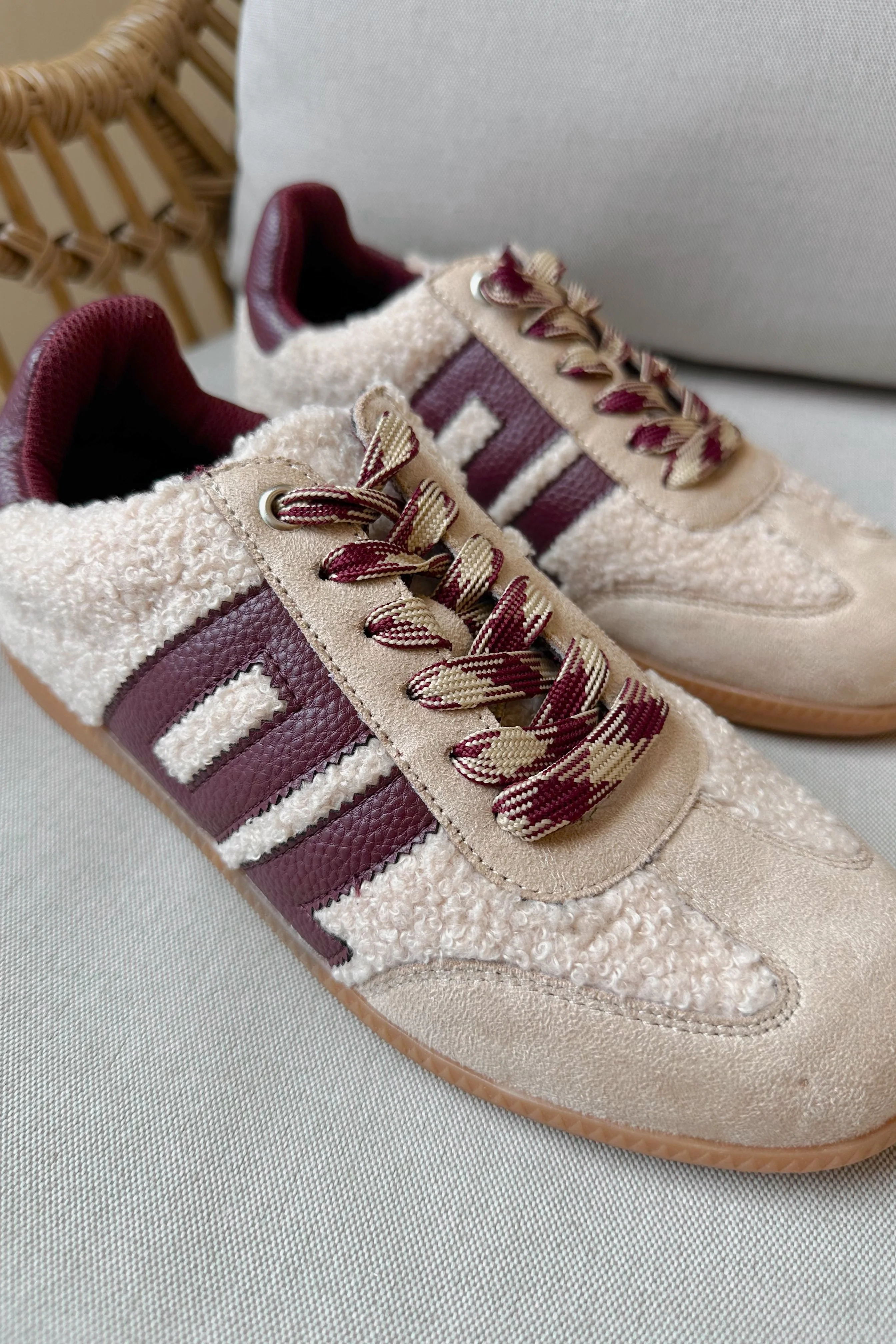 Dirty Laundry Trackstar Taupe Shearling Sneaker - Image 3