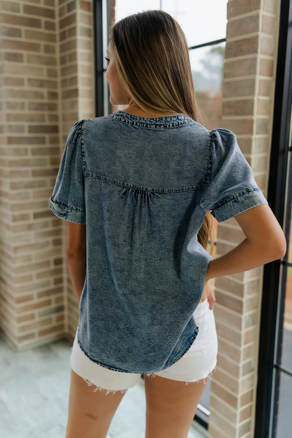 Tarah Medium Wash Short Sleeve Top - Image 8
