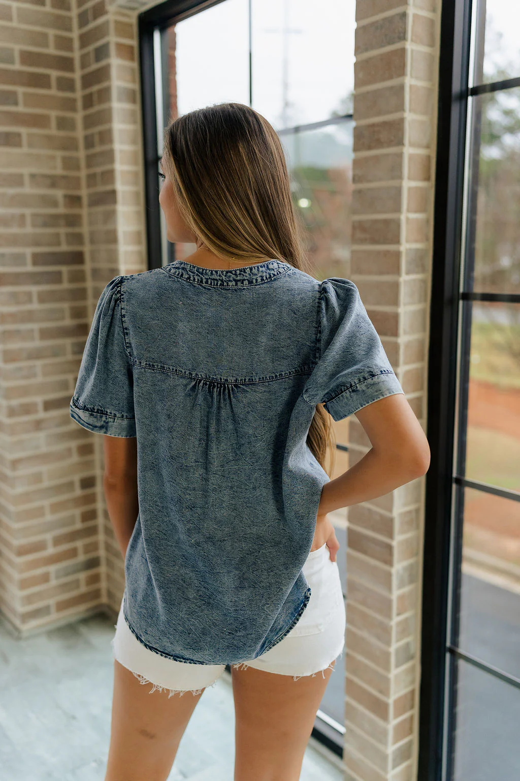 Tarah Medium Wash Short Sleeve Top - Image 9