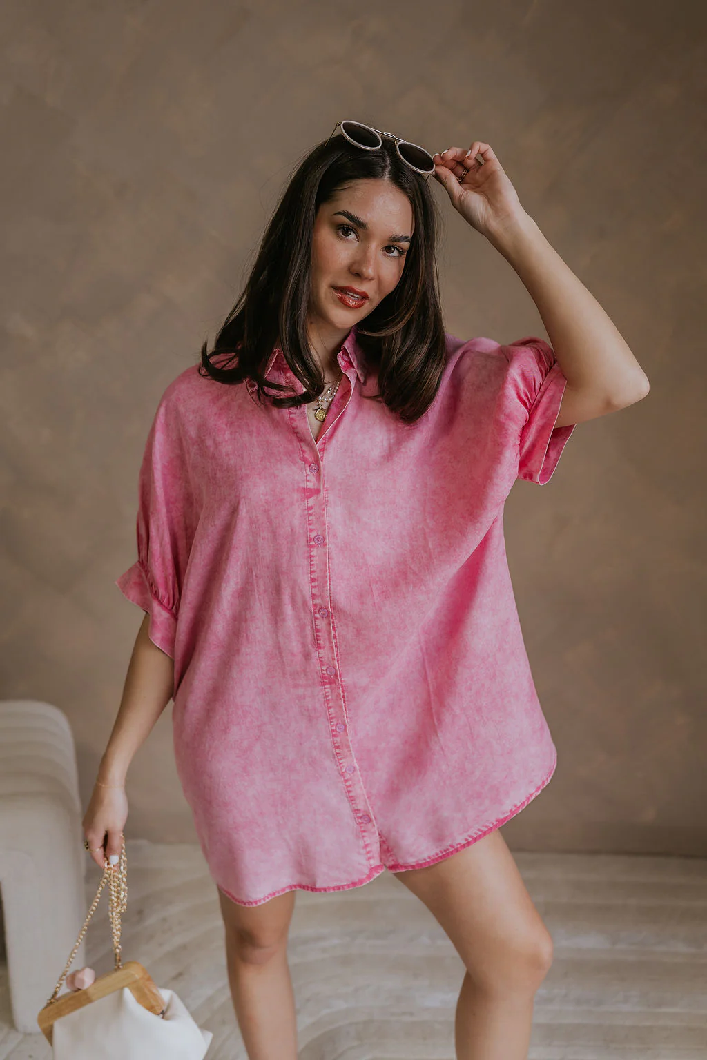 Emma Button-Up Short Sleeve Mini Dress - Image 10