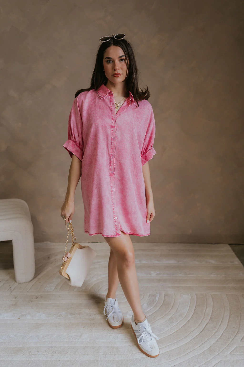 Emma Button-Up Short Sleeve Mini Dress - Image 7