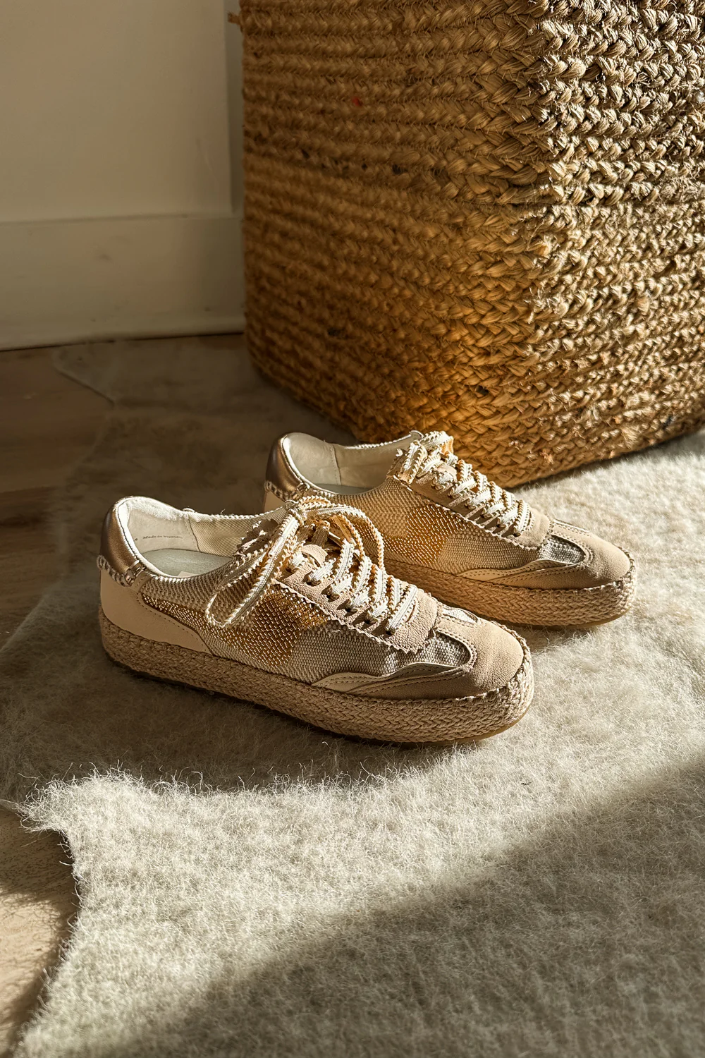 Dolce Vita Notice Gold Multi Burlap Bead Espadrille Sneaker - Image 4
