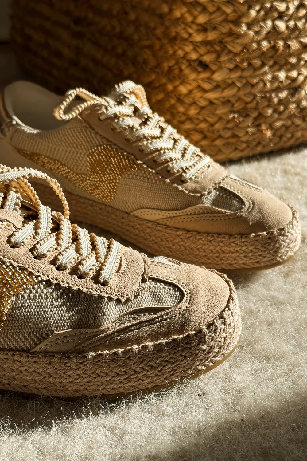 Dolce Vita Notice Gold Multi Burlap Bead Espadrille Sneaker - Image 5