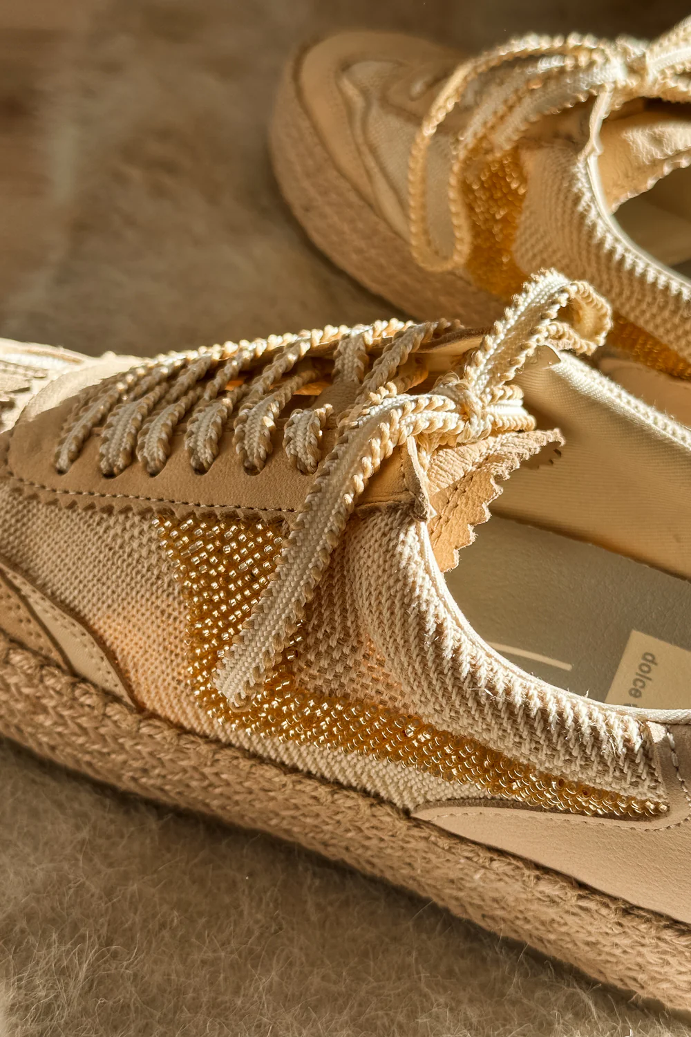 Dolce Vita Notice Gold Multi Burlap Bead Espadrille Sneaker - Image 9