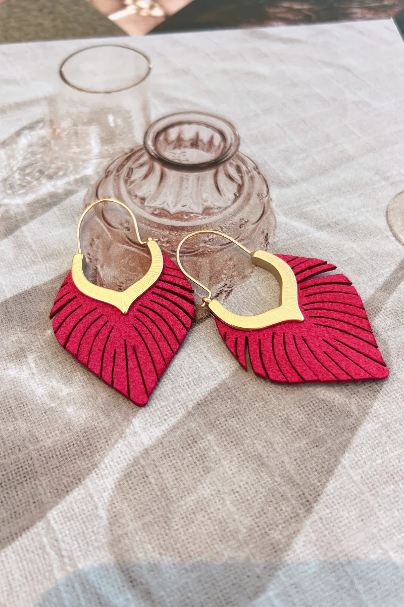 Don't Blame Me Earrings in Fuchsia