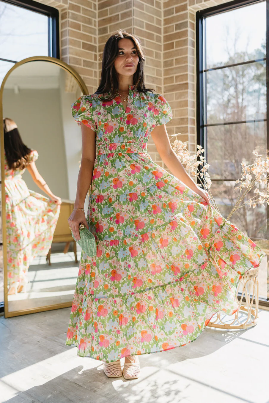 Drea Floral Multi Tiered Maxi Dress